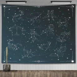 Tenture Murale Astrologie Constellations des 12 Signes du Zodiaque