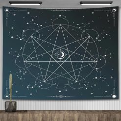 Tenture Murale Astrologie Étoile Cosmique & Géométrie Sacrée