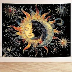 Tenture Murale Bohème Fusion Mystique du Soleil & de la Lune