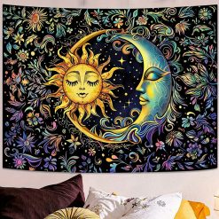 Tenture Murale Bohème Harmonie Fleurie du Soleil & de la Lune