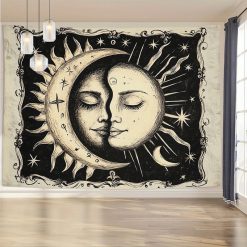 Tenture Murale Hippie Étreinte du Soleil et de la Lune