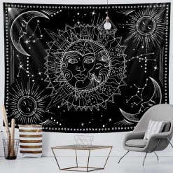 Tenture Murale Hippie Fusion Mystique du Soleil & de la Lune