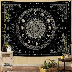 Tenture Murale Hippie Mandala Lunaire & Jardins Étoilés