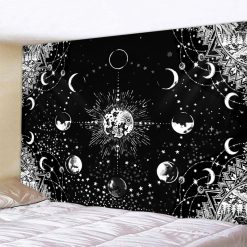 Tenture Murale Hippie Phases de Lune & Mandala Cosmique
