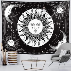 Tenture Murale Hippie Soleil Central & Lunes Astrales