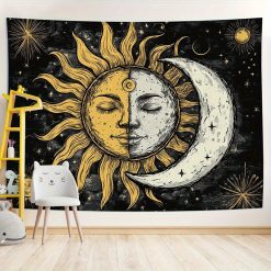 Tenture Murale Hippie Soleil & Lune Éternels