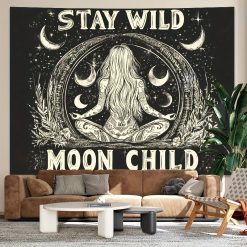 Tenture Murale Hippie Union Cosmique Soleil & Lune
