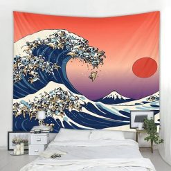 Tenture Murale Japonaise La Grande Vague des Carlins