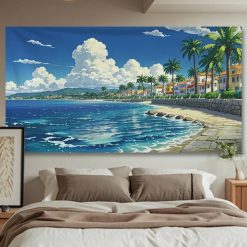 Tenture Murale Japonaise Rivage Tropical façon Anime