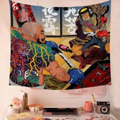 Tenture Murale Japonaise Ukiyo-e Combat des Titans Tatoués