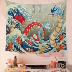 Tenture Murale Japonaise Ukiyo-e Dragons Marins en Duel