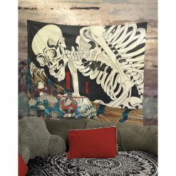 Tenture Murale Japonaise Ukiyo-e Squelette du Guerrier Fantôme