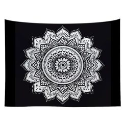 Tenture Murale Mandala Soleil Mystique Noir Étoilé