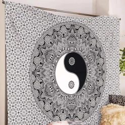 Tenture Murale Mandala Yin Yang - Harmonie Éternelle - 200 cm x 150 cm