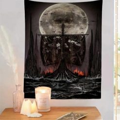 Tenture Murale Viking Drakkar de la Lune Macabre