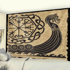 Tenture Murale Viking Drakkar du Vegvisir
