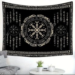Tenture Murale Viking Heaume de Terreur du Valhalla