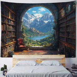 Tenture Murale Bibliothèque Royale sur Vallée Enchantée