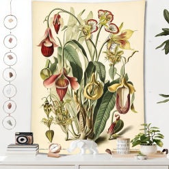 Tenture Murale Bohème Botanique Fleurs Tropicales Exotiques Vintage