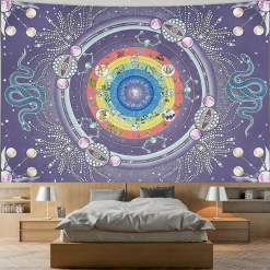 Tenture Murale Bohème Cercle Cosmique des Chakras Sacrés