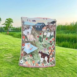 Tenture Murale Bohème “Chats à la Campagne - Scène Bucolique”
