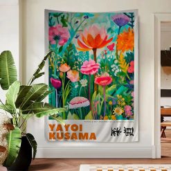 Tenture Murale Bohème Contemporaine Artistique “Floraison Infinie - Hommage à Yayoi Kusama”