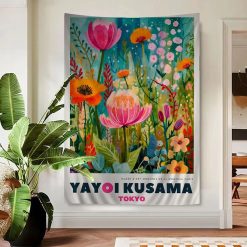 Tenture Murale Bohème Contemporaine Artistique “Jardin Infini de Tokyo - Hommage à Yayoi Kusama”