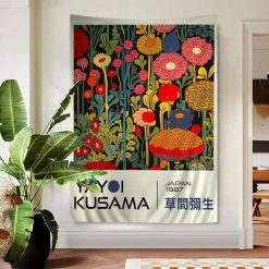 Tenture Murale Bohème Contemporaine Artistique “Jardin Retro Infinito - Hommage à Yayoi Kusama - Japan 1987”