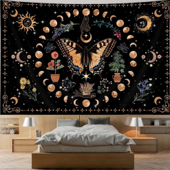 Tenture Murale Bohème Éclat Lunaire et Jardin Astral