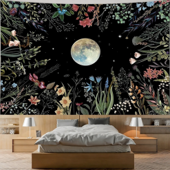 Tenture Murale Bohème Jardin Lunaire Enchanté