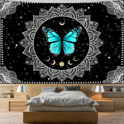 Tenture Murale Bohème Papillon Bleu des Trois Lunes