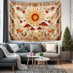 Tenture Murale Bohème Psychédélique “Soleil des Forêts Enchantées”