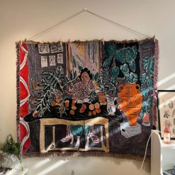 Tenture Murale Bohème "Lecture au Jardin Intérieur" (Inspiration Matisse) - 130 x 160 cm