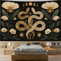 Tenture Murale Bohème Serpents du Savoir Lunaire
