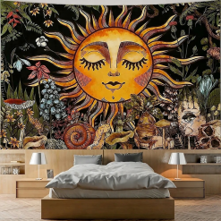Tenture Murale Bohème Soleil des Forêts Enchantées