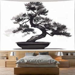 Tenture Murale Japonaise Bonsaï Sumi-e