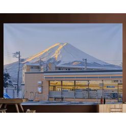 Tenture Murale Japonaise Conbini au Pied du Fuji