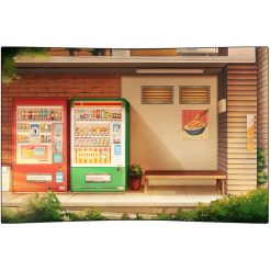 Tenture Murale Japonaise Manga Pause aux Distributeurs