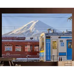 Tenture Murale Japonaise Trains du Mont Fuji