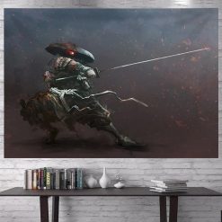 Tenture Murale Japonaise Ukiyo-e Samouraï Sombre aux Yeux de Braise