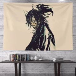 Tenture Murale Japonaise Ukiyo-e Samouraï au Regard d’Ombre