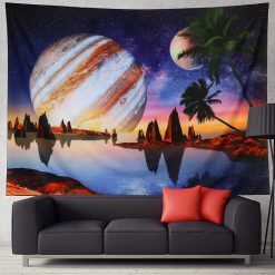 Tenture Murale Paysage Astral Ciel Planétaire sur Lac