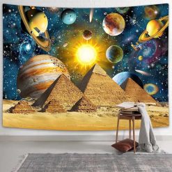 Tenture Murale Paysage Astral Pyramides Cosmiques