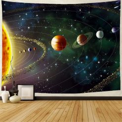 Tenture Murale Paysage Astral Système Solaireà l'Espace Infini