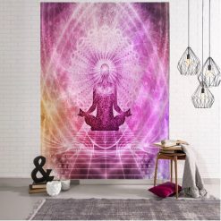 Tenture Murale Spirituelle Éveil Cosmique du Chakra Couronne