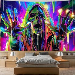Tenture Murale Tête de Mort Cri Psychédélique