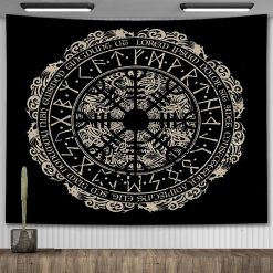 Tenture Murale Viking - Cercle Runique du Vegvisir