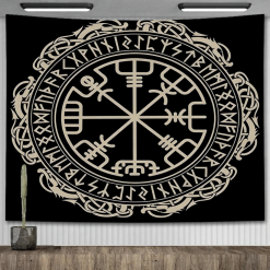 Tenture Murale Viking - Vegvisir et Cercle Runique