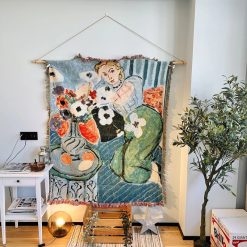 Tenture Murale Bohème “Femme au Bouquet - Hommage à Matisse”