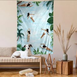 Tenture Murale Bohème Nageuses Tropicales “Rêve Aquatique”